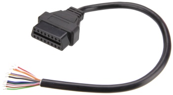 Female OBD II jack to open end cable