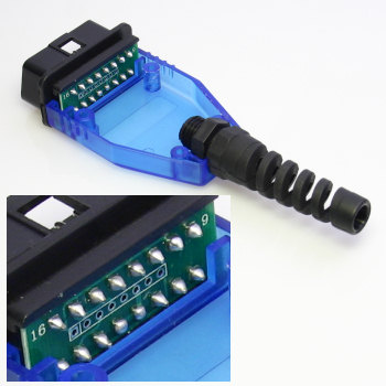 OBD-2 Connector blue transparency