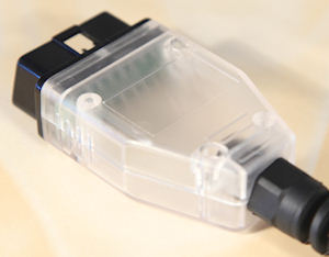 OBD-2 Connector white/clear transparency